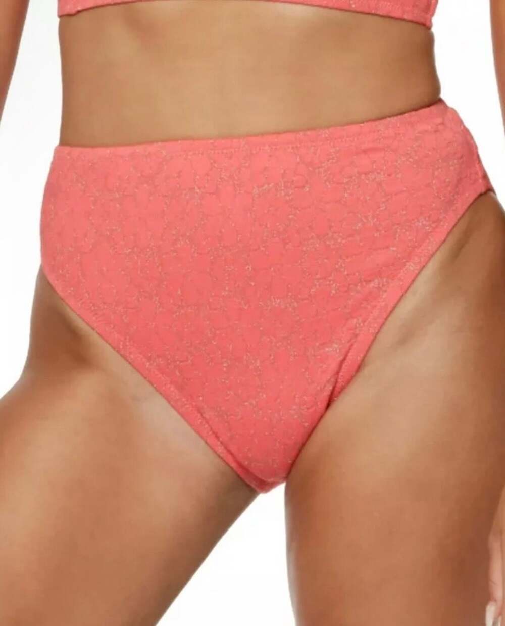 Jessica Simpson Mandarin Flower Power Hi-Waist Bikini Bottom M